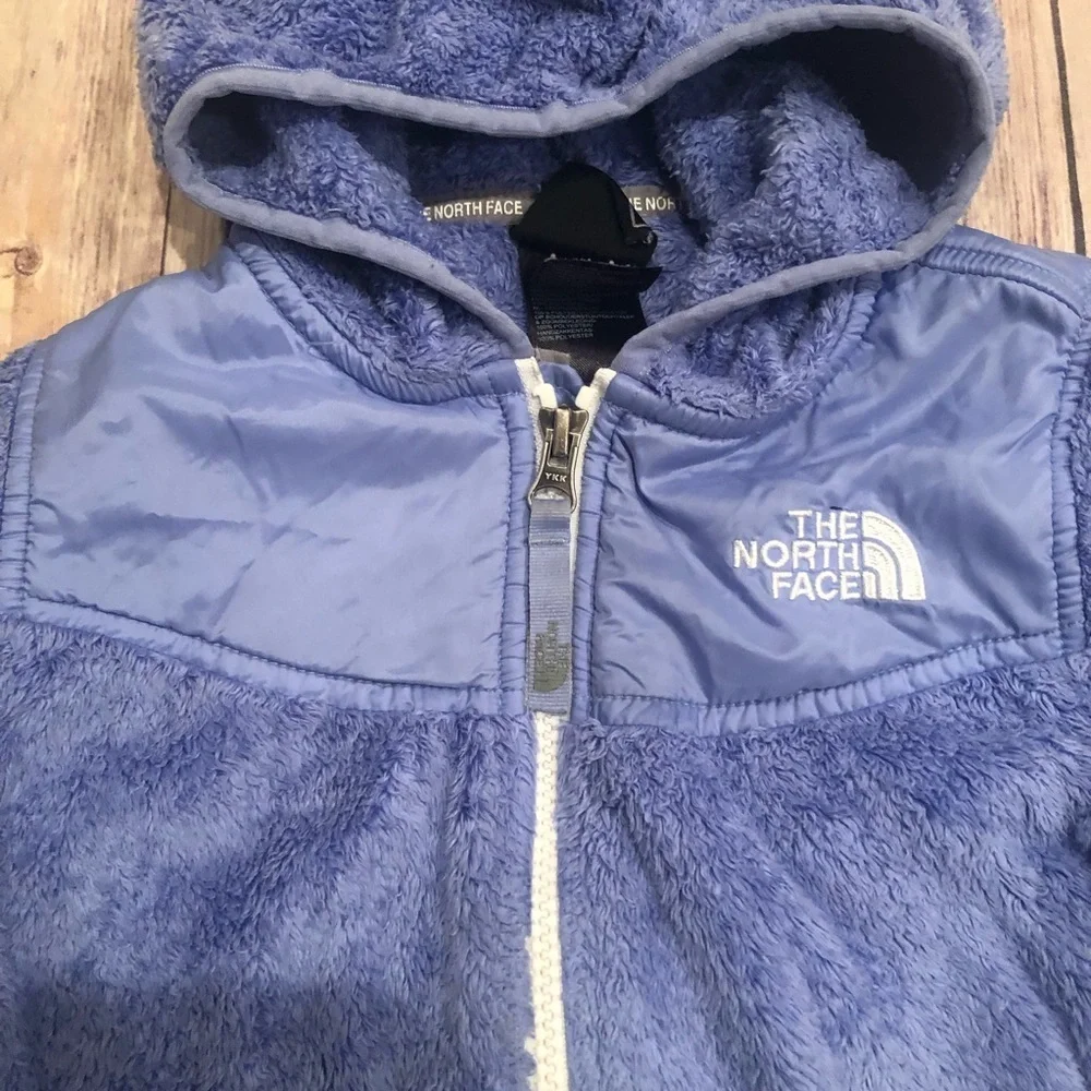 North face periwinkle fuzzy jacket